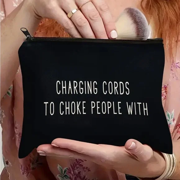 Black Charging Cords To Choke People With Makeup Bag - Picture 1 of 3